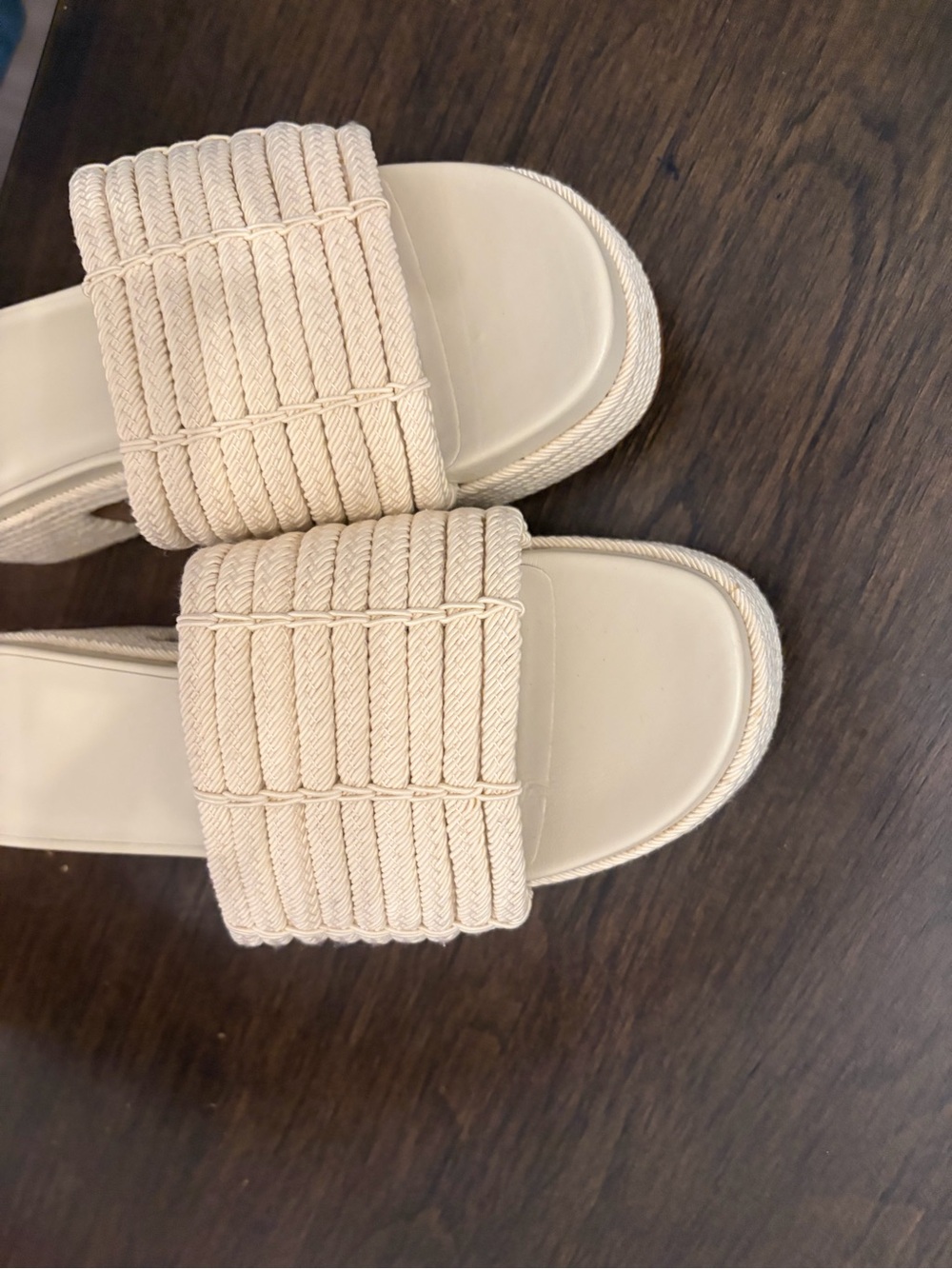 Vince Natural Braided Strap Slide Sandals - Picture 5 of 9